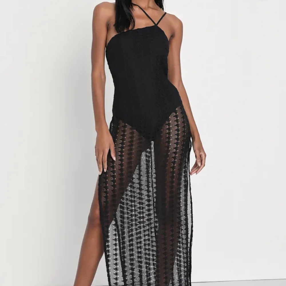 Black Crochet Cover-Up